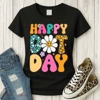 Polka Dot Hippie Flowers Smile Face Groovy Teacher Happy Dot Day Gift Women's T-Shirt thumb 3