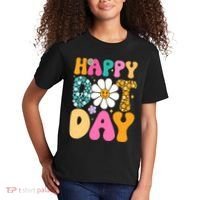 Polka Dot Hippie Flowers Smile Face Groovy Teacher Happy Dot Day Gift Kids T-Shirt thumb 2
