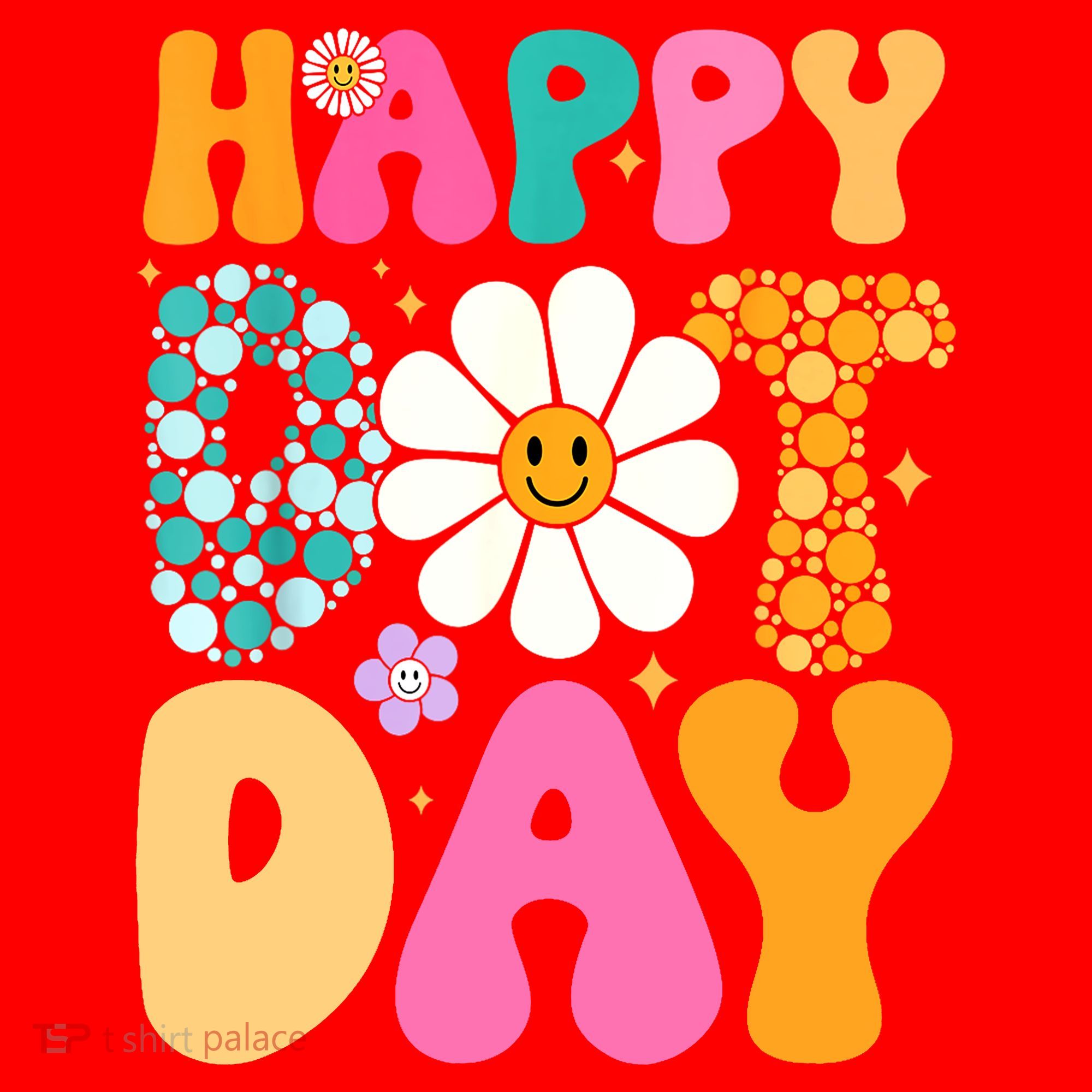 Polka Dot Hippie Flowers Smile Face Groovy Teacher Happy Dot Day Gift Santa Hat