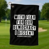 Pro Democracy I Dissent Strong Support Golf Towel thumb 1