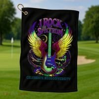 Proud Diversity I ROCK THE SPECTRUM Autism Teacher Stimming Golf Towel thumb 1