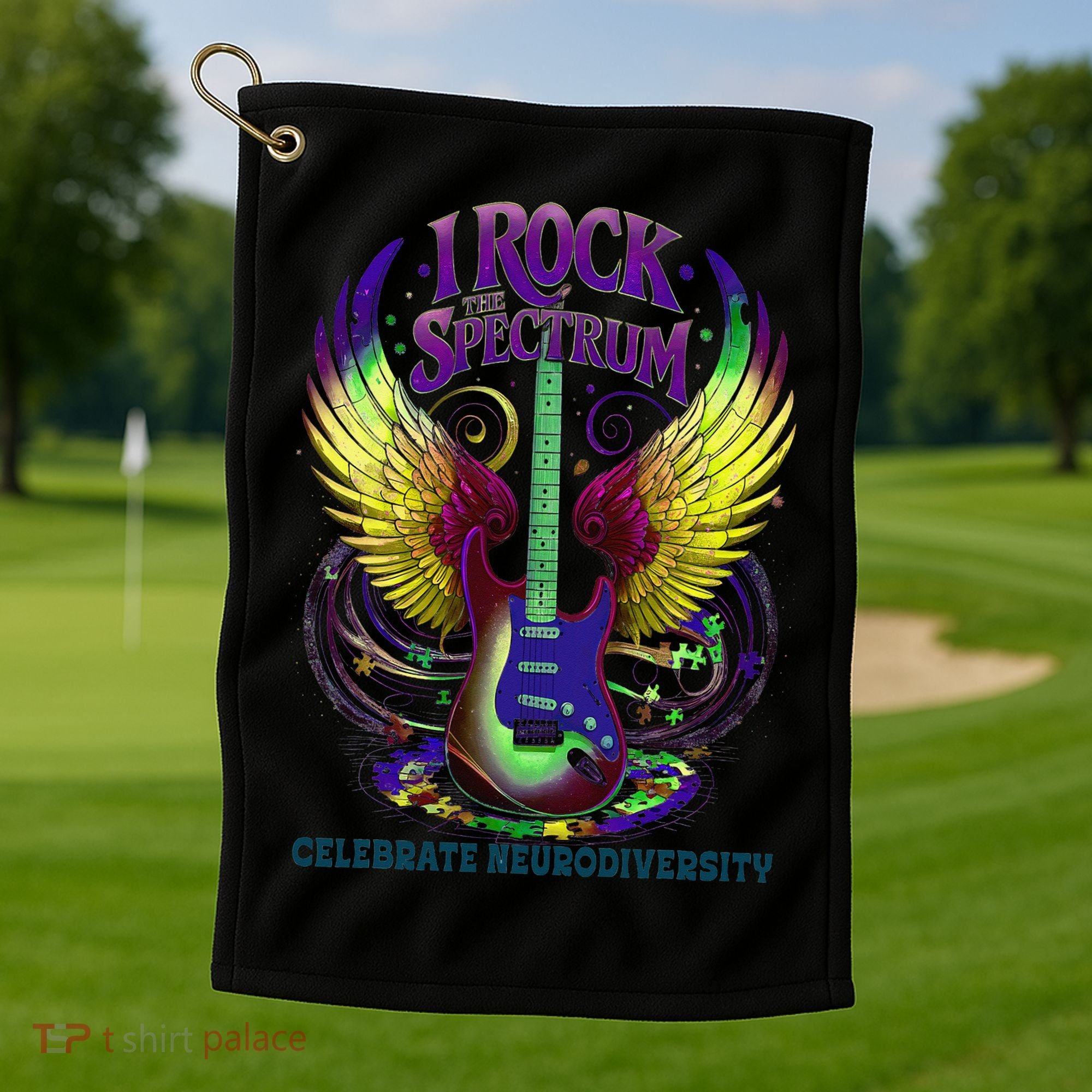 Proud Diversity I ROCK THE SPECTRUM Autism Teacher Stimming Golf Towel