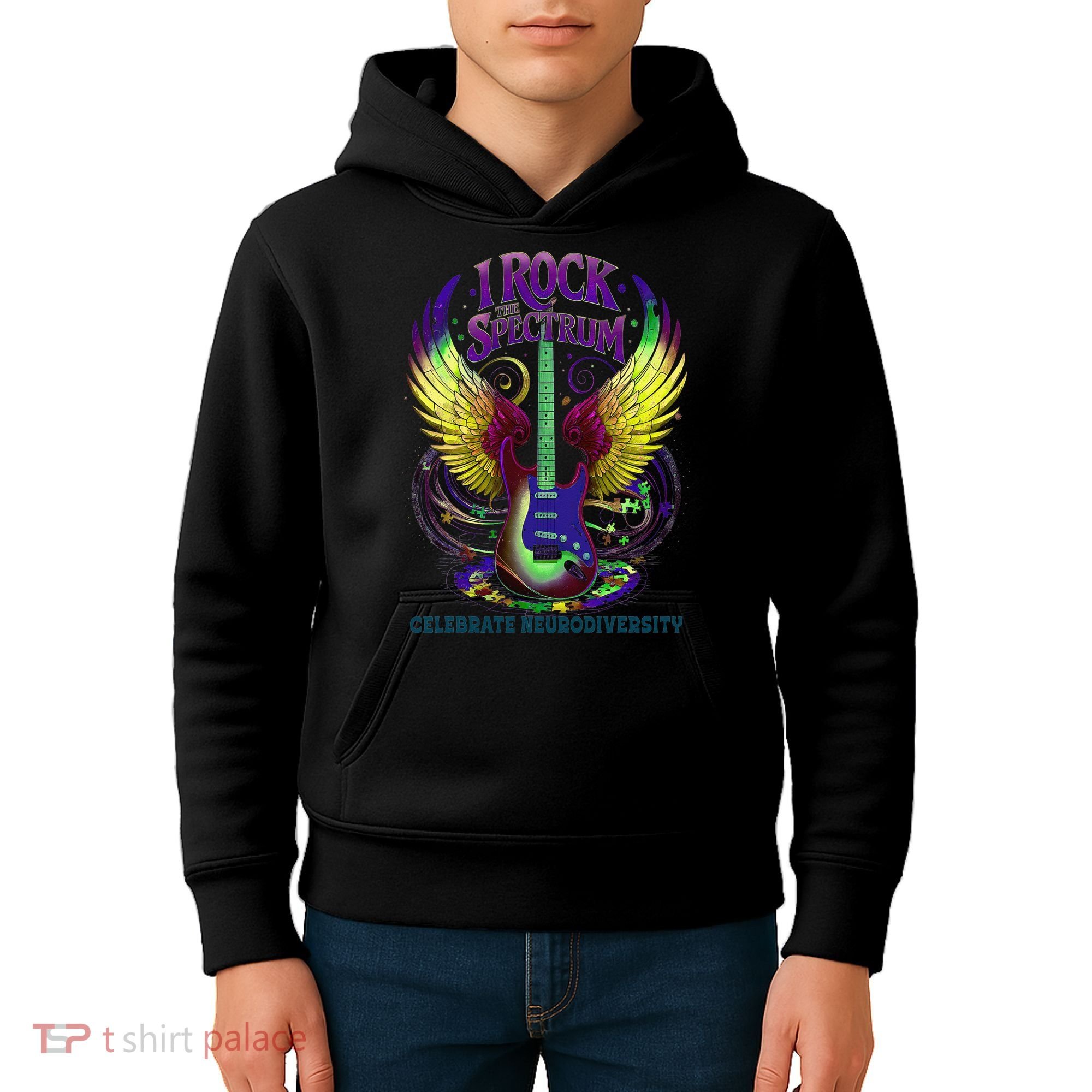 Proud Diversity I ROCK THE SPECTRUM Autism Teacher Stimming Kids Hoodie