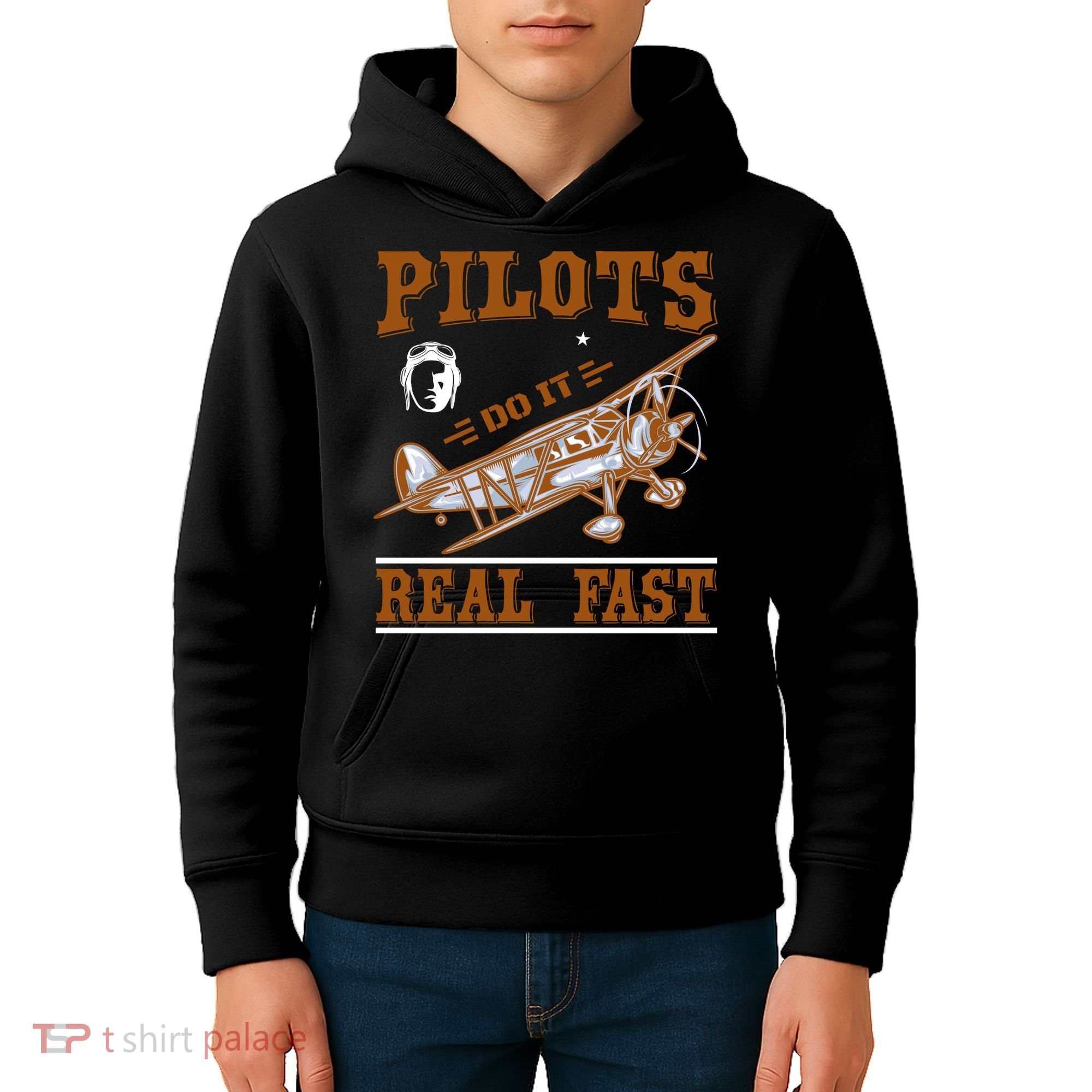 Pilots Do It Real Fast Kids Hoodie