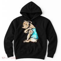 Pitbull Dog I Love Dad Tattoo Funny Family Hoodie thumb 0