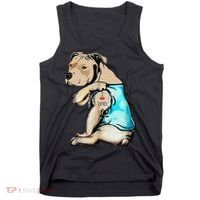 Pitbull Dog I Love Dad Tattoo Funny Family Tank Top thumb 0