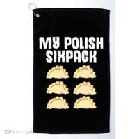 Polish Dumpling Joke Sixpack Pole Pun Polska Perogie Pierogi Cute Gift Golf Towel thumb 0