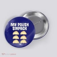 Polish Dumpling Joke Sixpack Pole Pun Polska Perogie Pierogi Cute Gift Button thumb 0