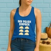 Polish Dumpling Joke Sixpack Pole Pun Polska Perogie Pierogi Cute Gift Women's Tank Top thumb 2