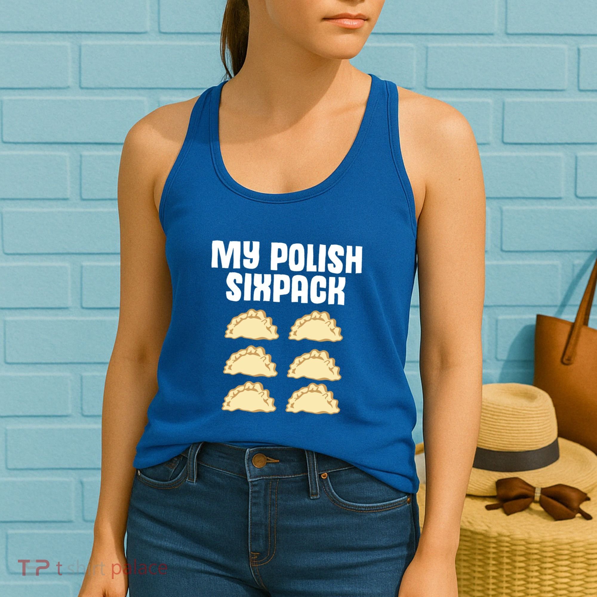 Polish Dumpling Joke Sixpack Pole Pun Polska Perogie Pierogi Cute Gift Women's Tank Top