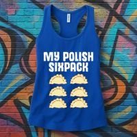 Polish Dumpling Joke Sixpack Pole Pun Polska Perogie Pierogi Cute Gift Women's Tank Top thumb 3