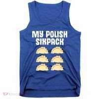 Polish Dumpling Joke Sixpack Pole Pun Polska Perogie Pierogi Cute Gift Tank Top thumb 0