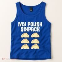 Polish Dumpling Joke Sixpack Pole Pun Polska Perogie Pierogi Cute Gift Tank Top thumb 2