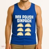 Polish Dumpling Joke Sixpack Pole Pun Polska Perogie Pierogi Cute Gift Tank Top thumb 3