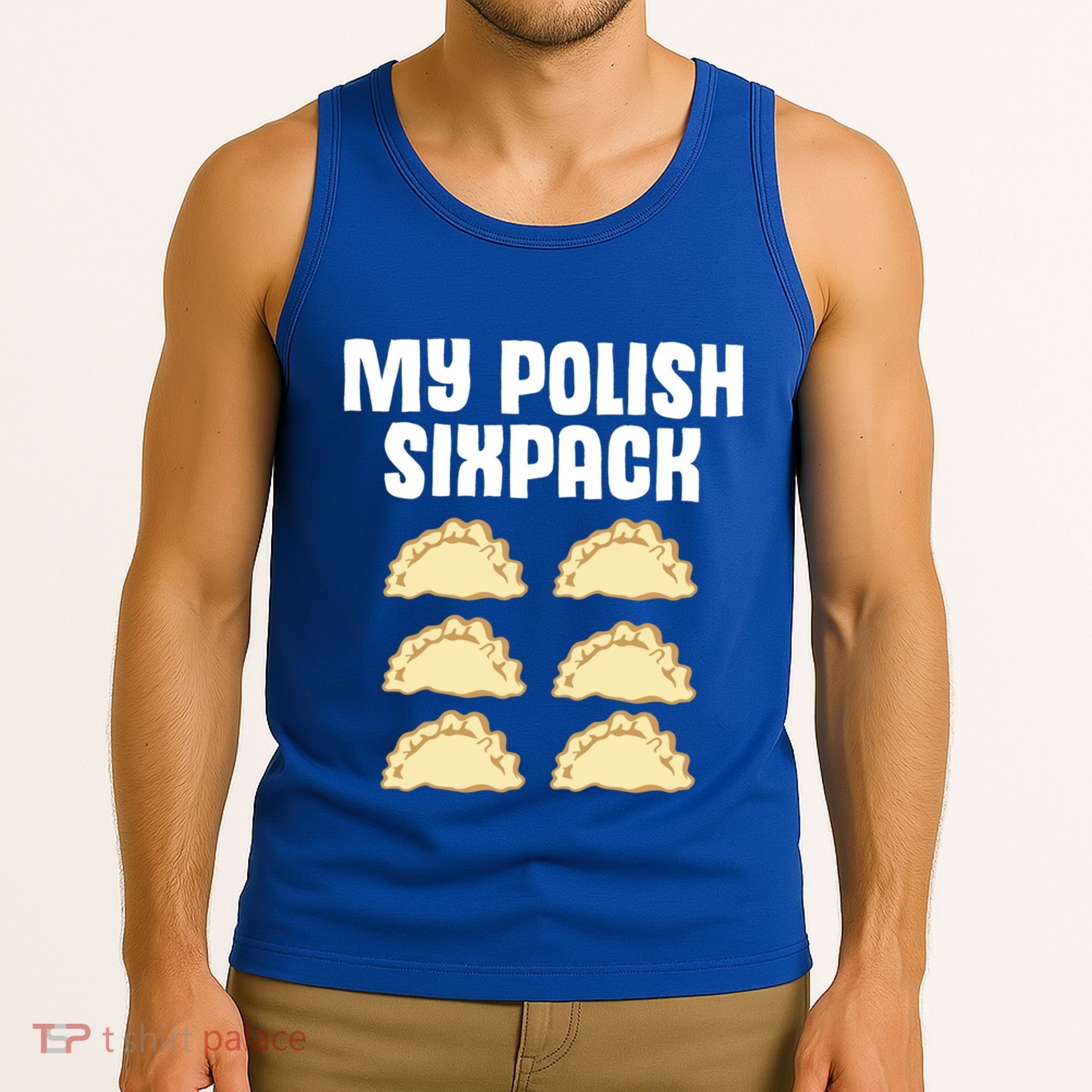 Polish Dumpling Joke Sixpack Pole Pun Polska Perogie Pierogi Cute Gift Tank Top