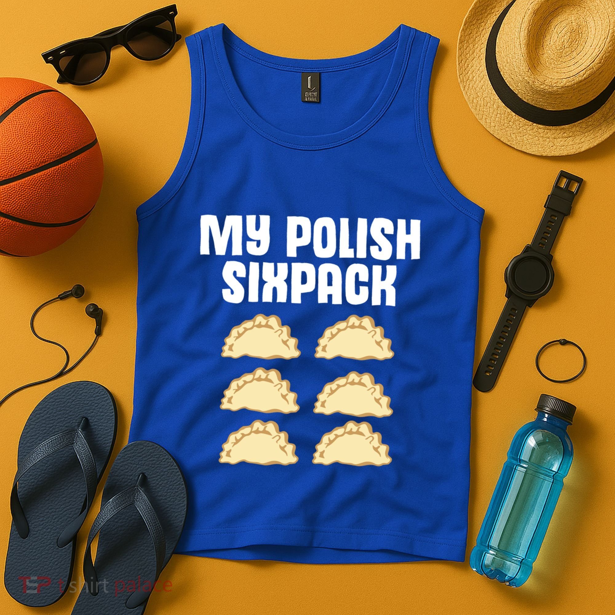 Polish Dumpling Joke Sixpack Pole Pun Polska Perogie Pierogi Cute Gift Tank Top