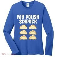 Polish Dumpling Joke Sixpack Pole Pun Polska Perogie Pierogi Cute Gift Women's Long Sleeve Shirt thumb 0