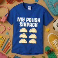 Polish Dumpling Joke Sixpack Pole Pun Polska Perogie Pierogi Cute Gift Kids T-Shirt thumb 3