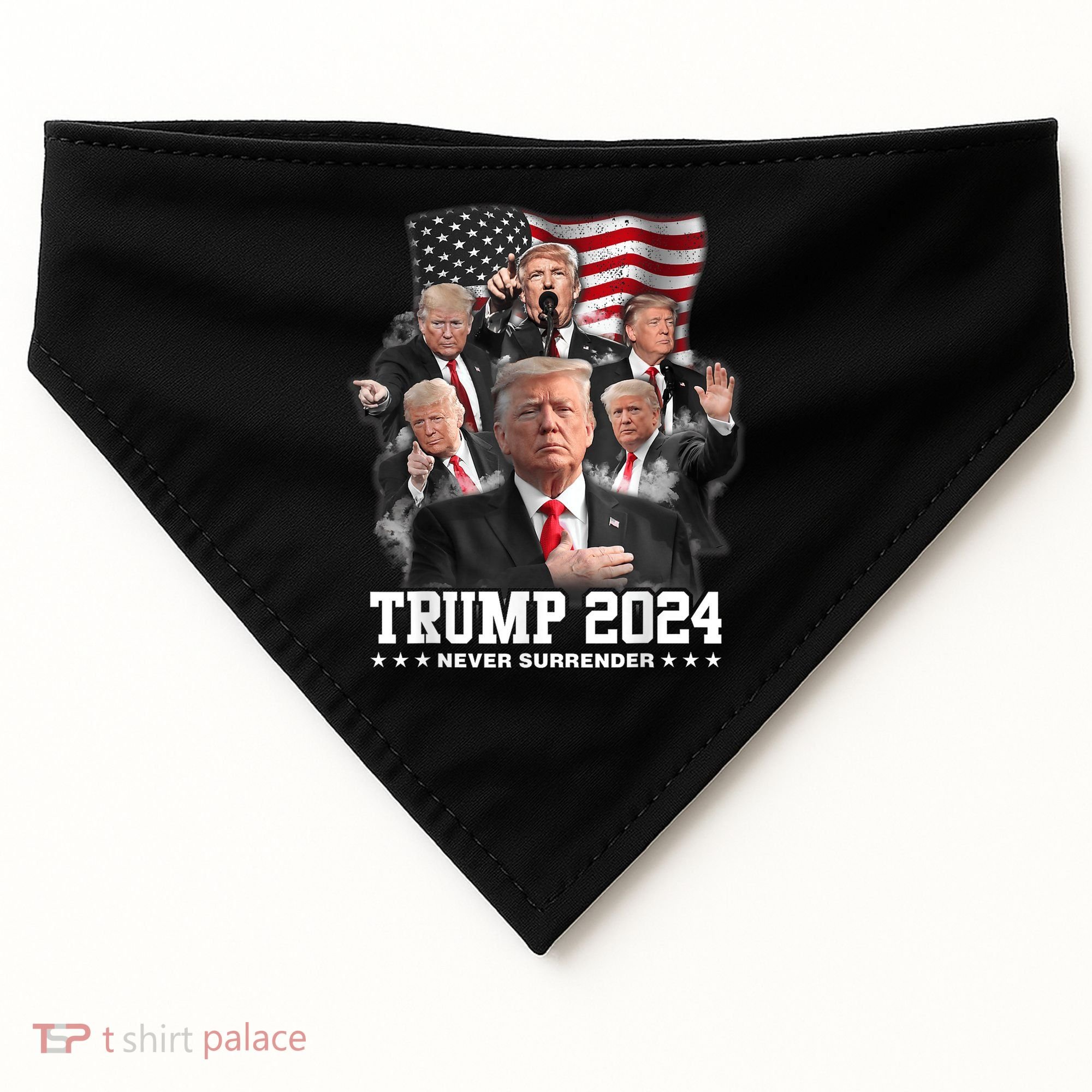 President Donald J Trump 2024 Never Surrender USA-Made Doggie Bandana