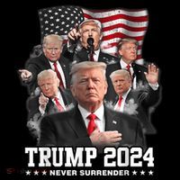 President Donald J Trump 2024 Never Surrender Women's Hoodie thumb 2