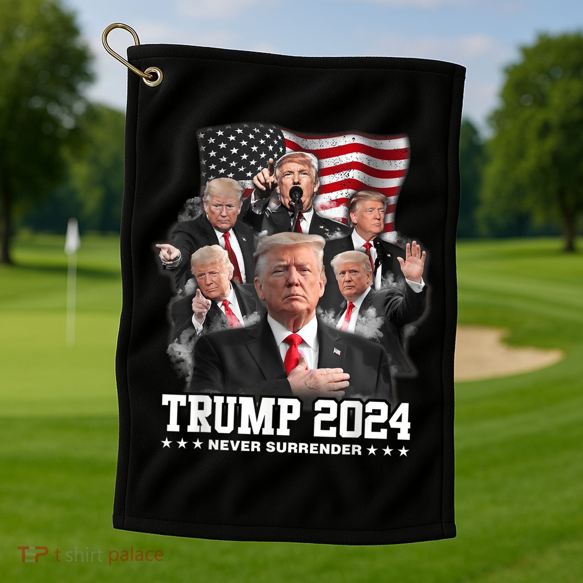 President Donald J Trump 2024 Never Surrender Golf Towel
