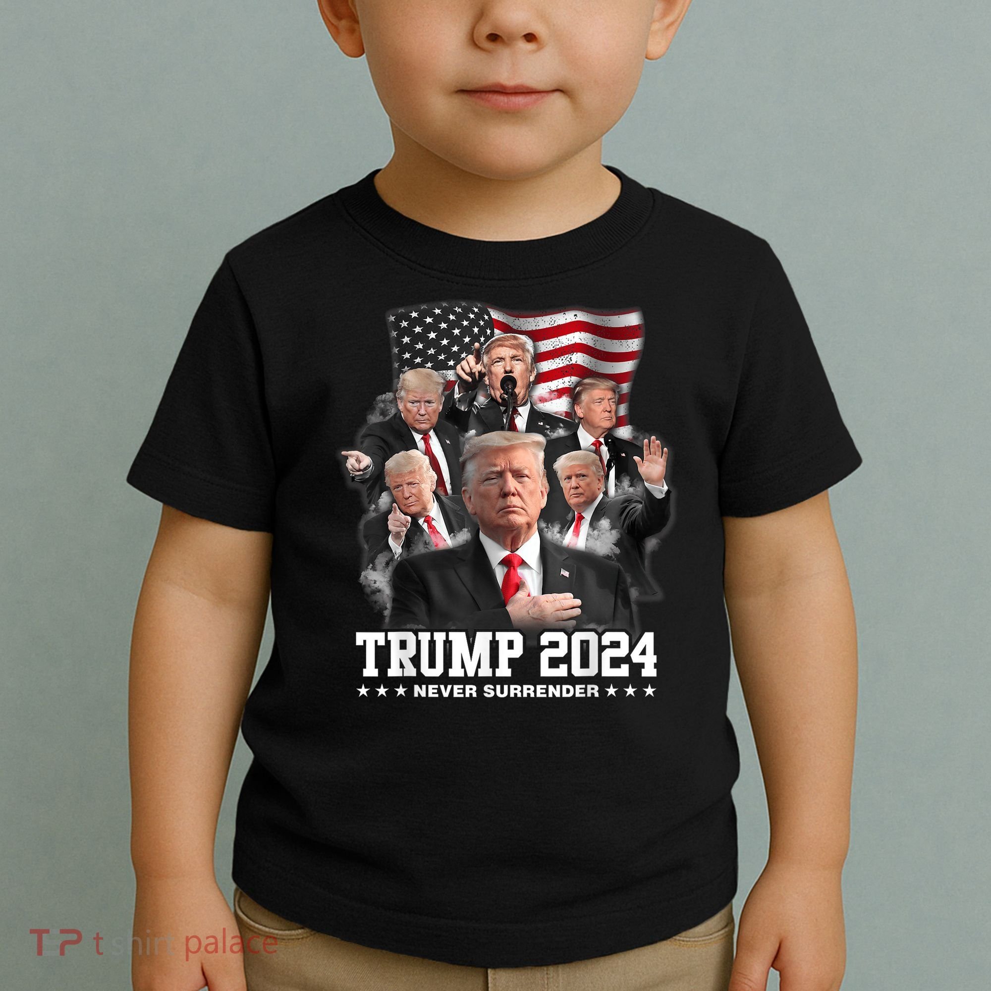 President Donald J Trump 2024 Never Surrender Toddler T-Shirt
