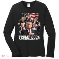 President Donald J Trump 2024 Never Surrender Women's Long Sleeve Shirt thumb 0