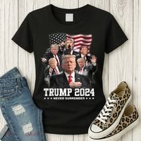 President Donald J Trump 2024 Never Surrender Women's T-Shirt thumb 3