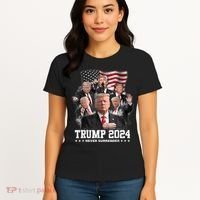 President Donald J Trump 2024 Never Surrender Women's T-Shirt thumb 4