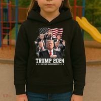 President Donald J Trump 2024 Never Surrender Kids Hoodie thumb 3