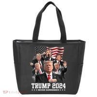 President Donald J Trump 2024 Never Surrender Tote Bag thumb 0