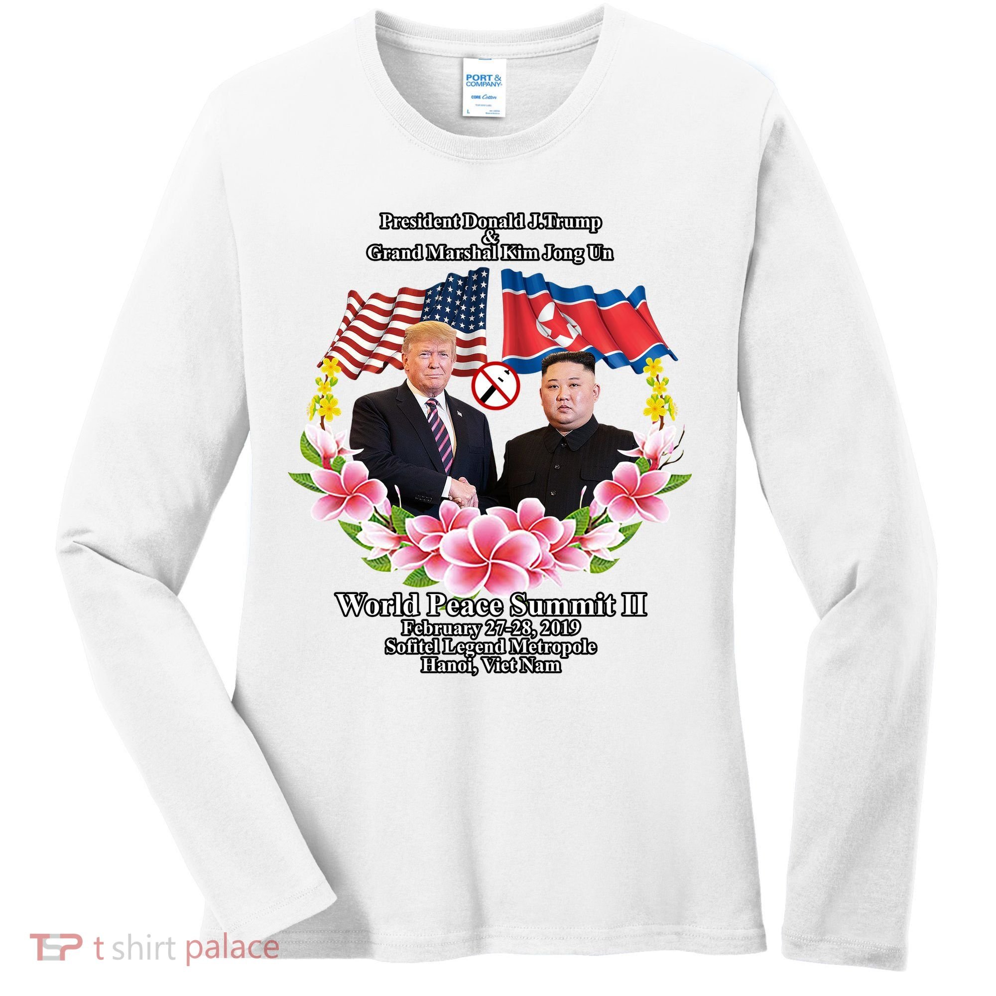 President Donald J Trump Grand Marshal Kim Jong Un World Peace Summit Ii Women's Long Sleeve Shirt