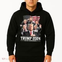 President Donald J Trump 2024 Never Surrender Hoodie thumb 2