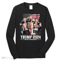 President Donald J Trump 2024 Never Surrender Long Sleeve Shirt thumb 0