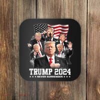 President Donald J Trump 2024 Never Surrender Coaster thumb 0