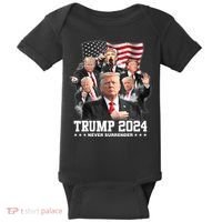 President Donald J Trump 2024 Never Surrender Baby Bodysuit thumb 0