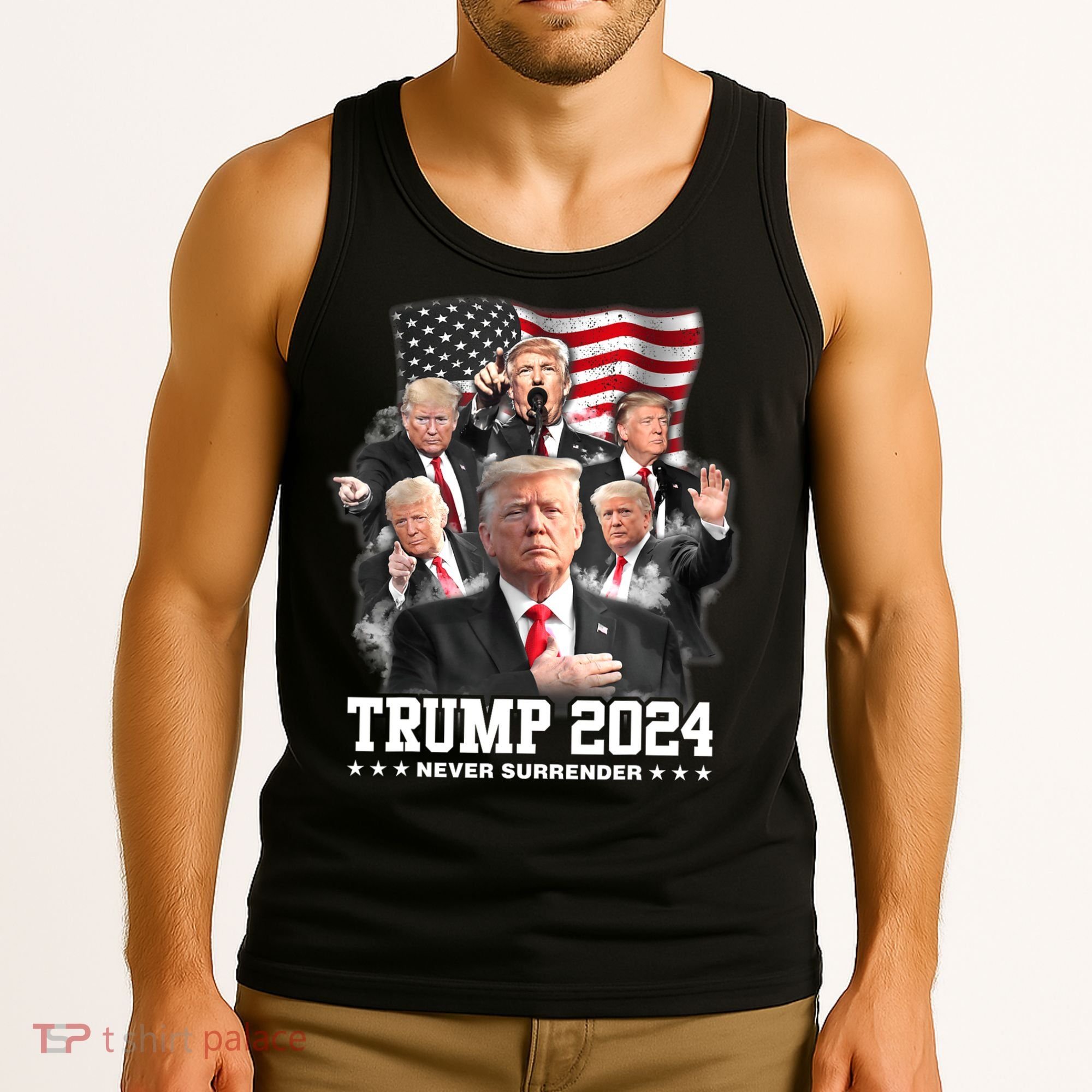 President Donald J Trump 2024 Never Surrender Tank Top