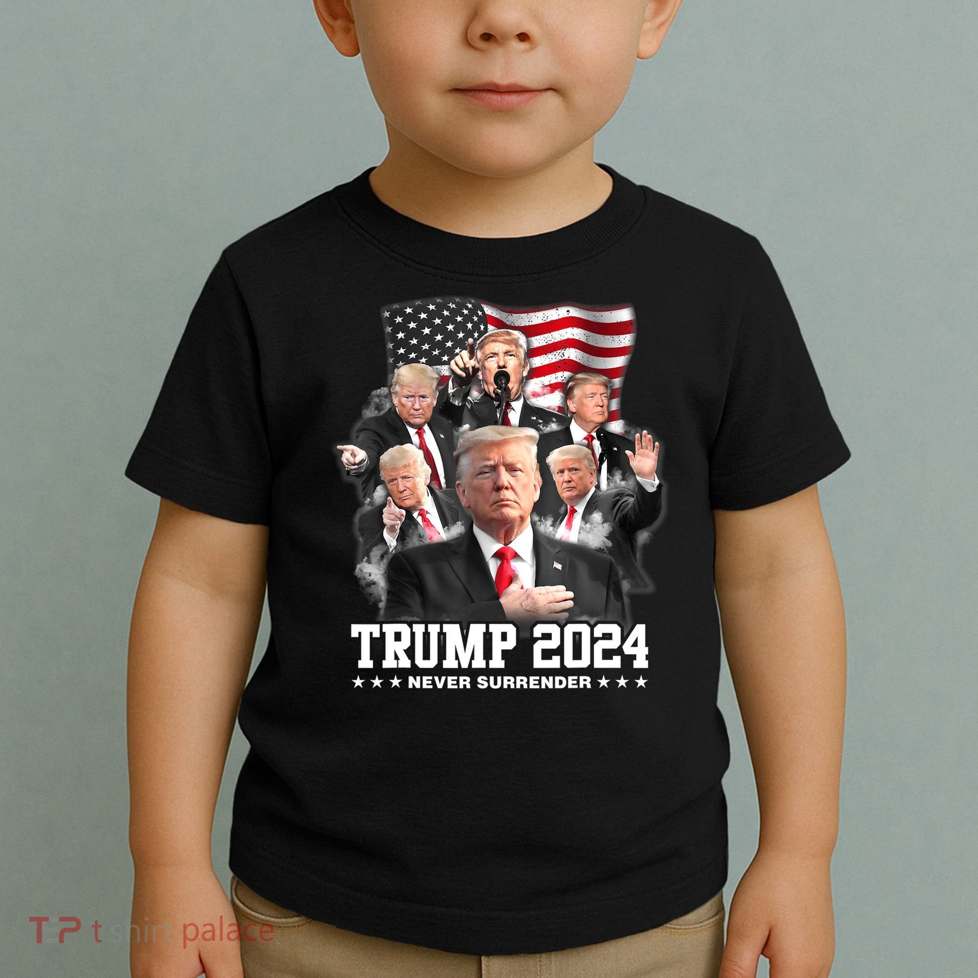 President Donald J Trump 2024 Never Surrender Toddler T-Shirt
