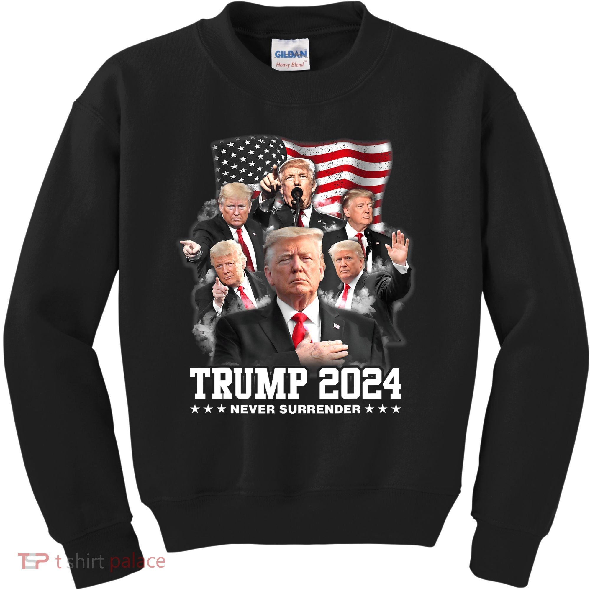 President Donald J Trump 2024 Never Surrender Kids Sweatshirt
