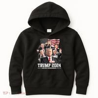 President Donald J Trump 2024 Never Surrender Kids Hoodie thumb 0