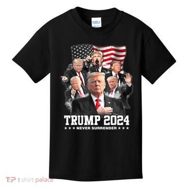 President Donald J Trump 2024 Never Surrender Kids T-Shirt
