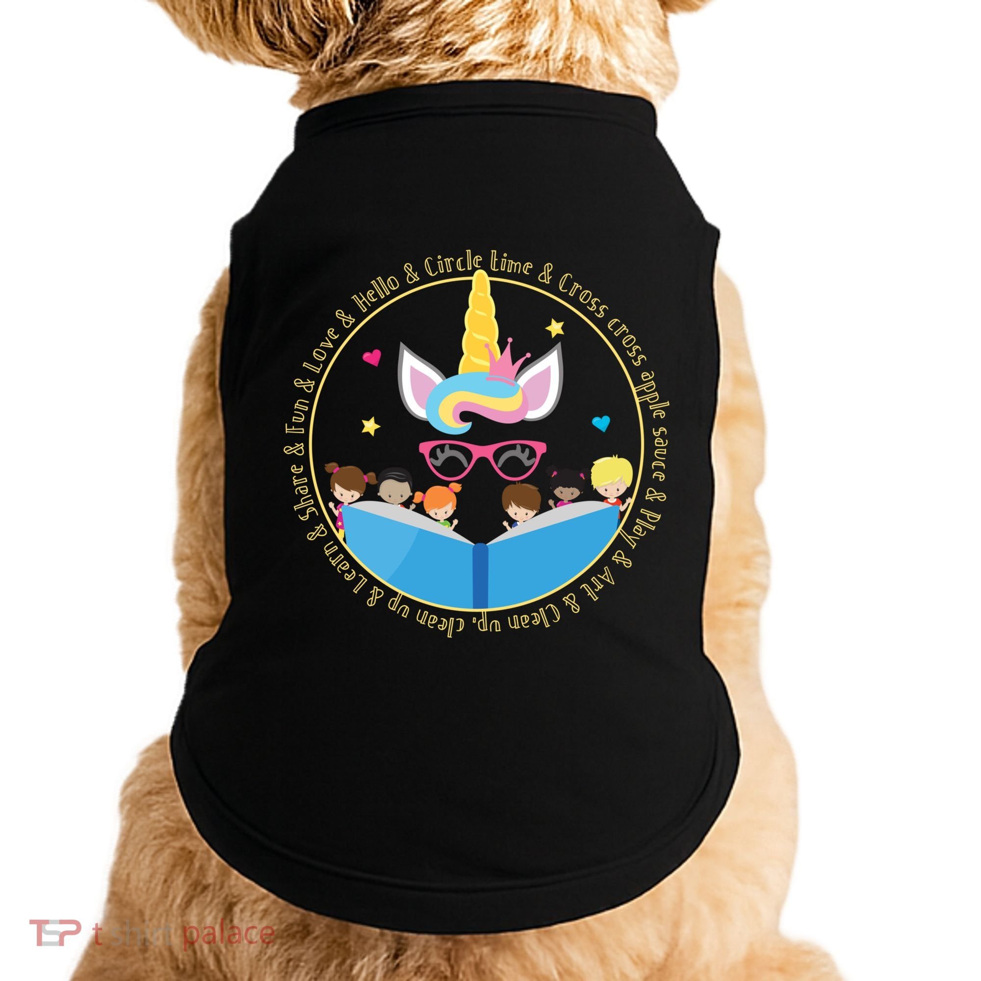 PreSchool Daycare Kindergarten Teacher Unicorn Gift Doggie Tank
