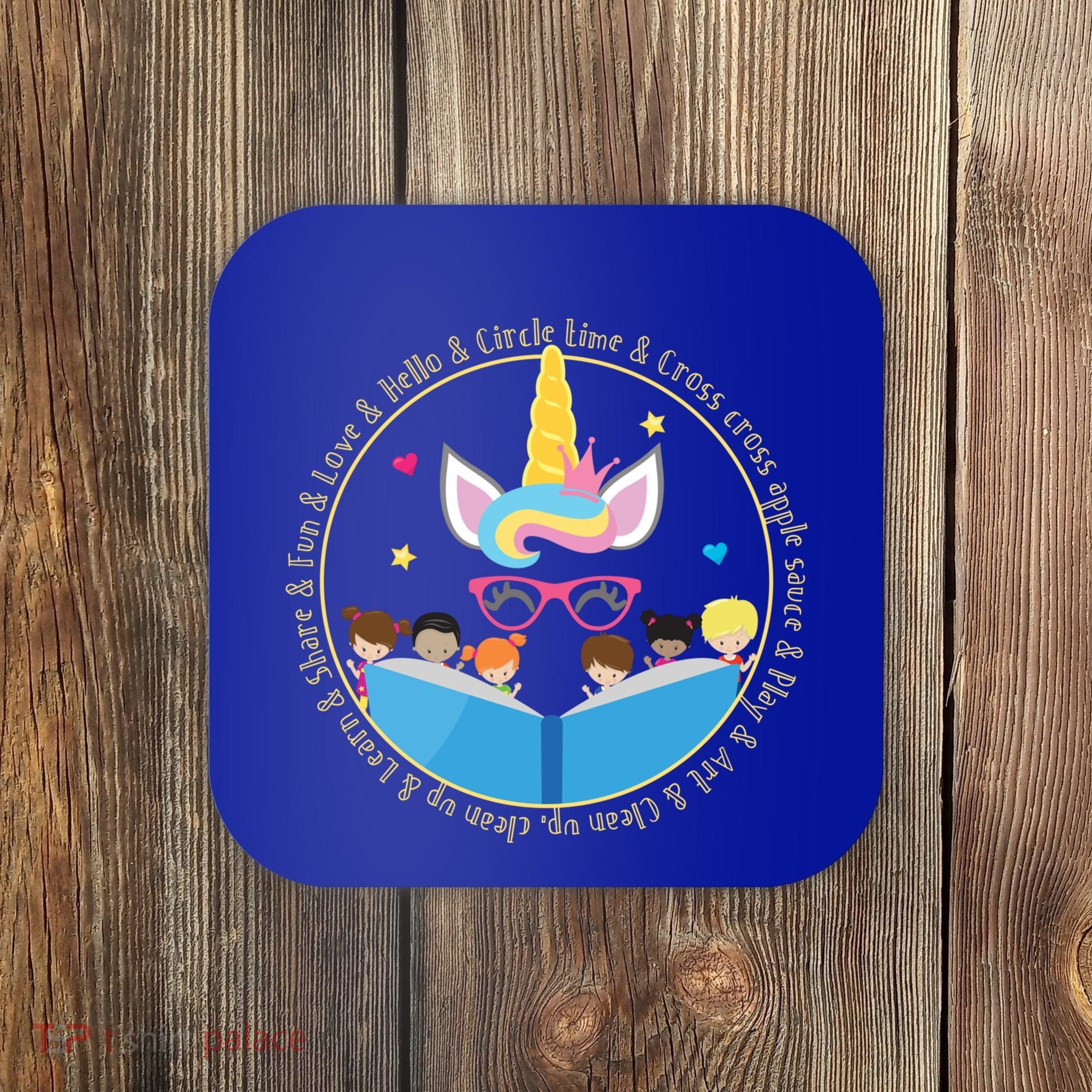 PreSchool Daycare Kindergarten Teacher Unicorn Gift Coaster