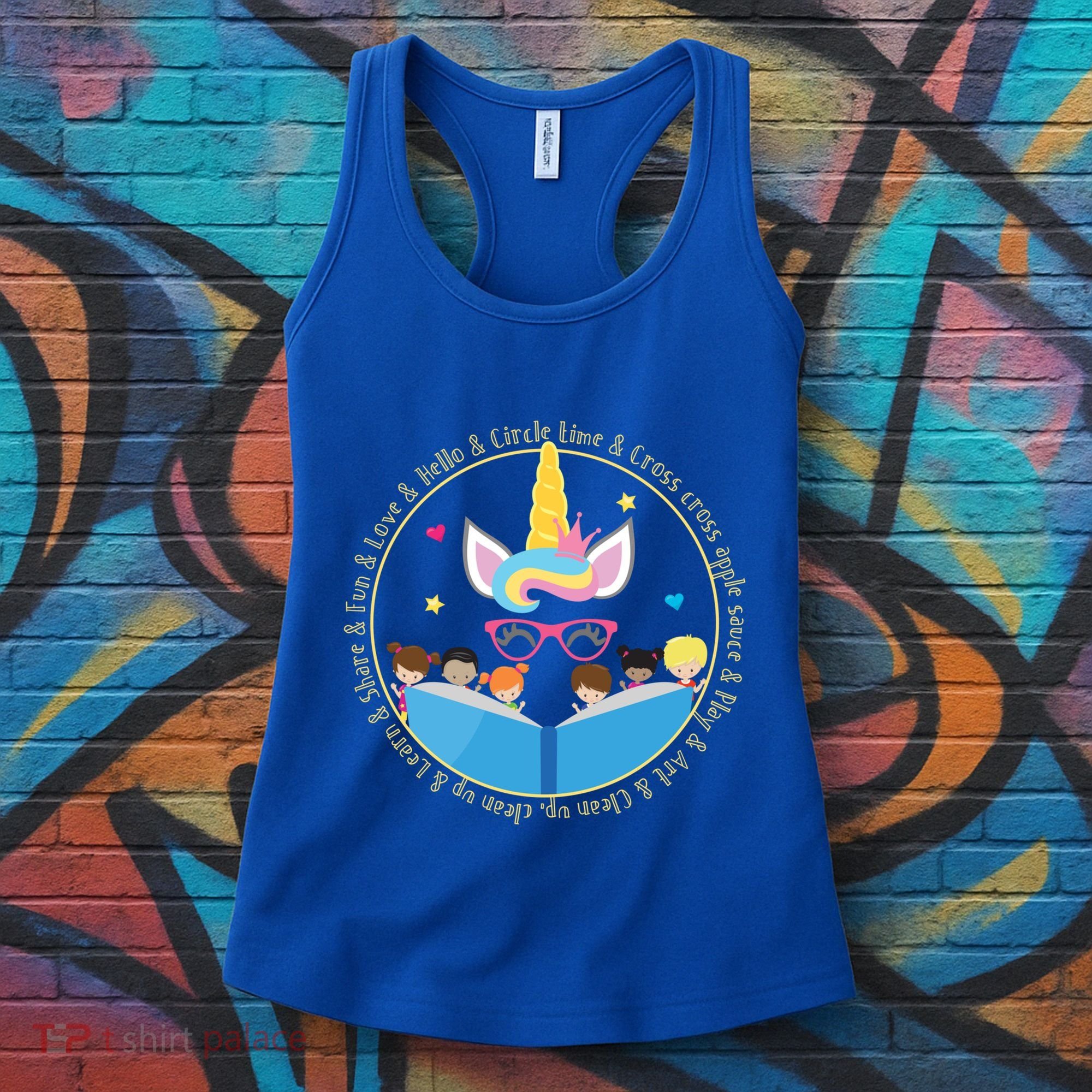 PreSchool Daycare Kindergarten Teacher Unicorn Gift Women's Tank Top