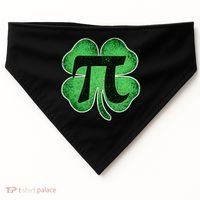 Pi Day Lucky Irish Clover 3.14 St Patrick's Day USA-Made Doggie Bandana thumb 0