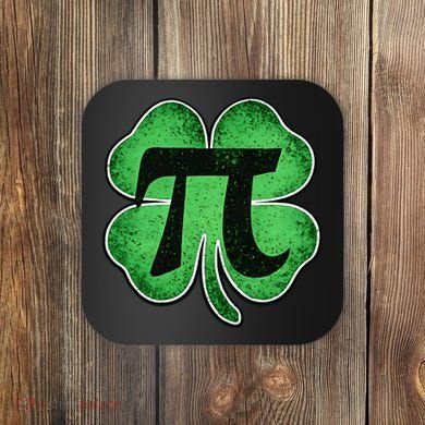 Pi Day Lucky Irish Clover 3.14 St Patrick's Day Coaster