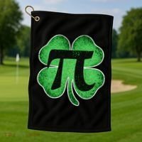 Pi Day Lucky Irish Clover 3.14 St Patrick's Day Golf Towel thumb 1