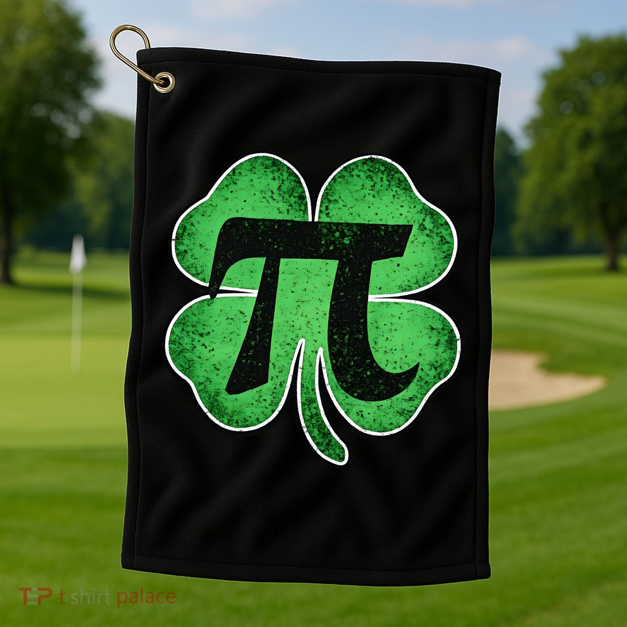 Pi Day Lucky Irish Clover 3.14 St Patrick's Day Golf Towel