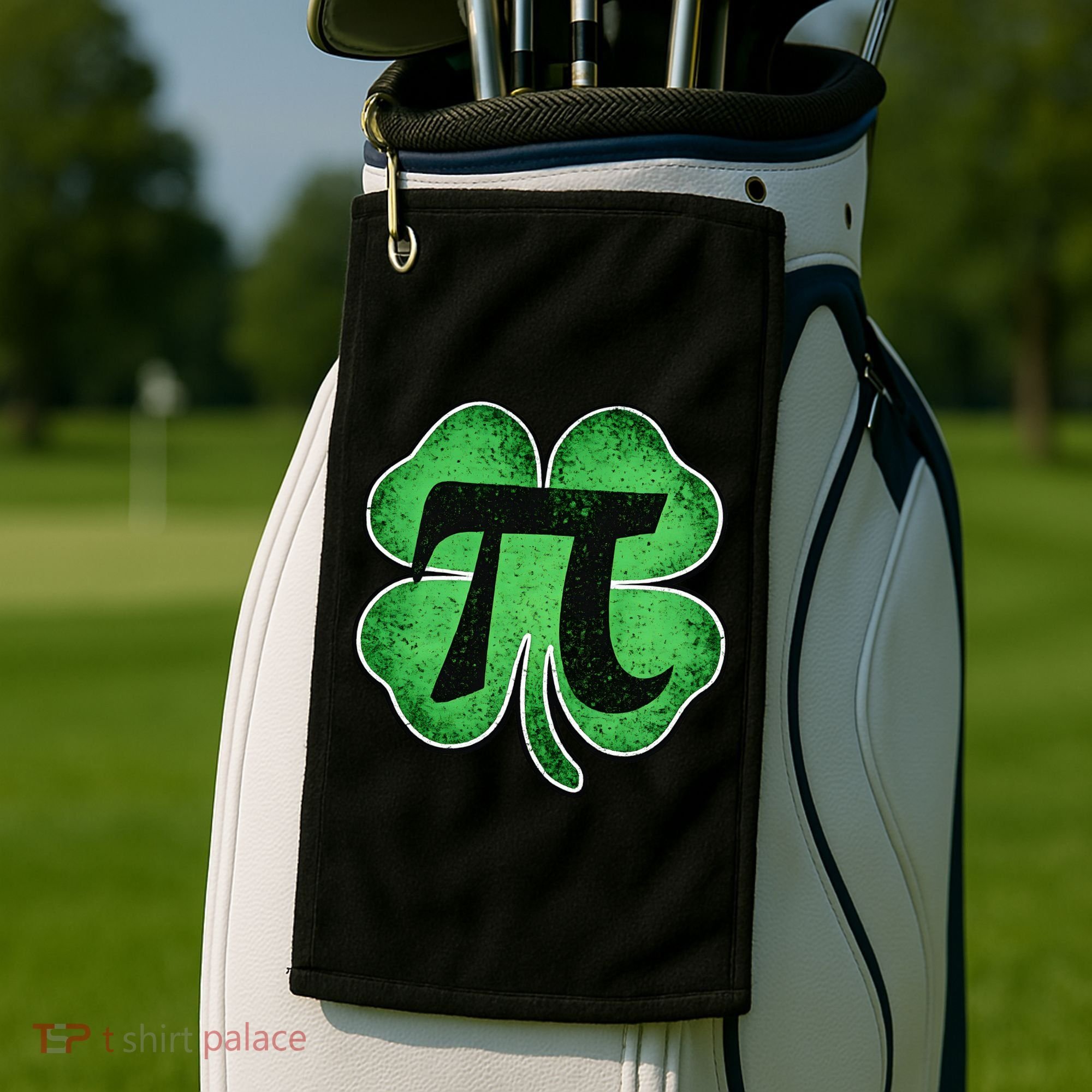 Pi Day Lucky Irish Clover 3.14 St Patrick's Day Golf Towel