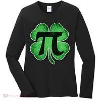 Pi Day Lucky Irish Clover 3.14 St Patrick's Day Women's Long Sleeve Shirt thumb 0